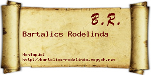 Bartalics Rodelinda névjegykártya